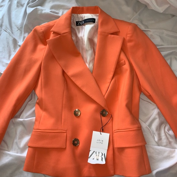 blazer orange zara
